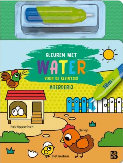 Kleuren met water voor de kleintjes: Boerderij 18m+Kartonboek