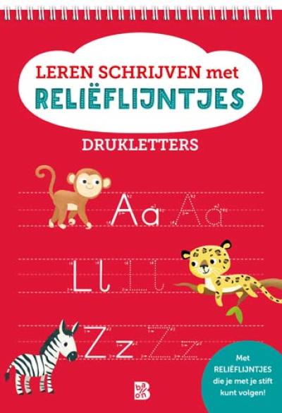 Leren schrijven met reliëflijntjes: DruklettersSpiraalboek