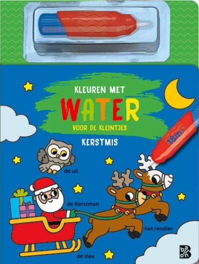 Kleuren met water voor de kleintjes: KerstmisKartonboek
